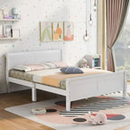 Wooden Slat Support Wood Platform Bed with Headboard