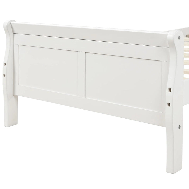 Wooden Slat Support Wood Platform Bed with Headboard