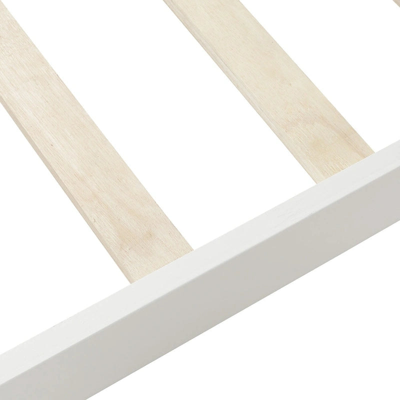 Wooden Slat Support Wood Platform Bed with Headboard