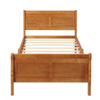 Wooden Slat Support Wood Platform Bed with Headboard