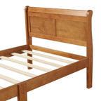 Wooden Slat Support Wood Platform Bed with Headboard