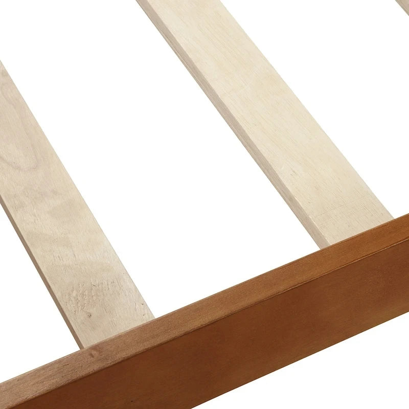 Wooden Slat Support Wood Platform Bed with Headboard