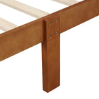 Wooden Slat Support Wood Platform Bed with Headboard
