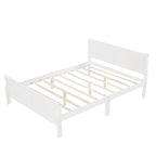Wooden Slat Support Wood Platform Bed with Headboard