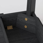 Timechee Black Wooden Computer Desk, 47 Writing Desk with 2 Drawers