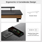 Eureka Ergonomic Home Office Electric Height Adjustable Standing Desk with 2 Drawers & Monitor Stand