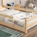 Wood bed with House-shaped Headboard