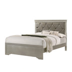 Sigurd 4 Piece Silver Faux Leather Upholstered Tufted Panel Bedroom Set