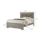 Sigurd 4 Piece Silver Faux Leather Upholstered Tufted Panel Bedroom Set