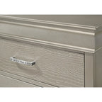 Sigurd 4 Piece Silver Faux Leather Upholstered Tufted Panel Bedroom Set