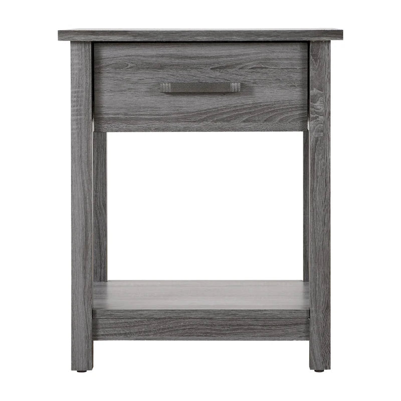 Salem 1-drawer and Shelf Wooden Nightstand