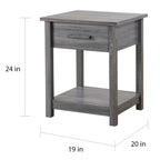 Salem 1-drawer and Shelf Wooden Nightstand