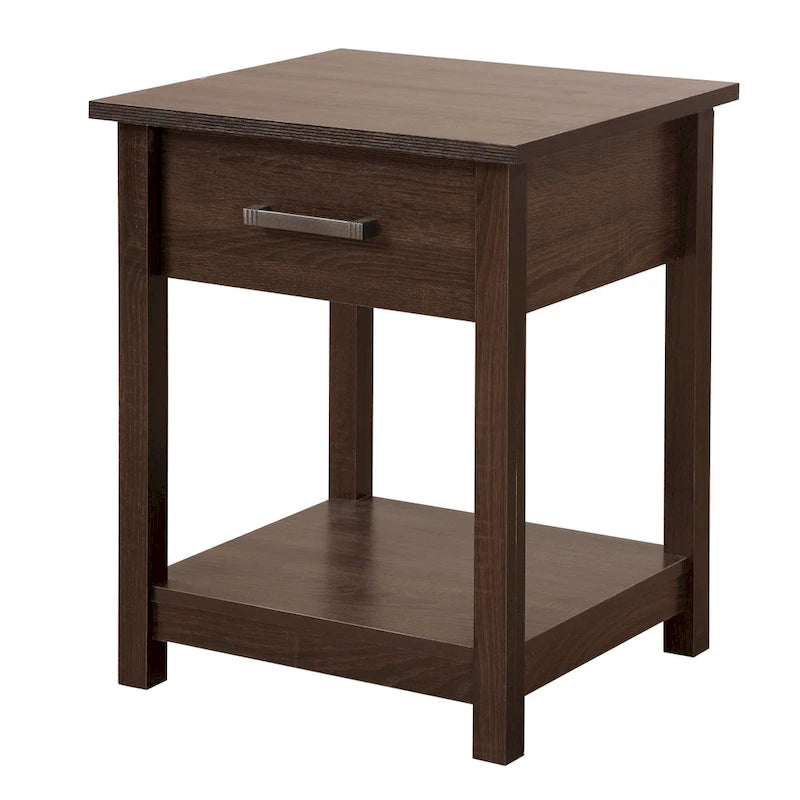 Salem 1-drawer and Shelf Wooden Nightstand