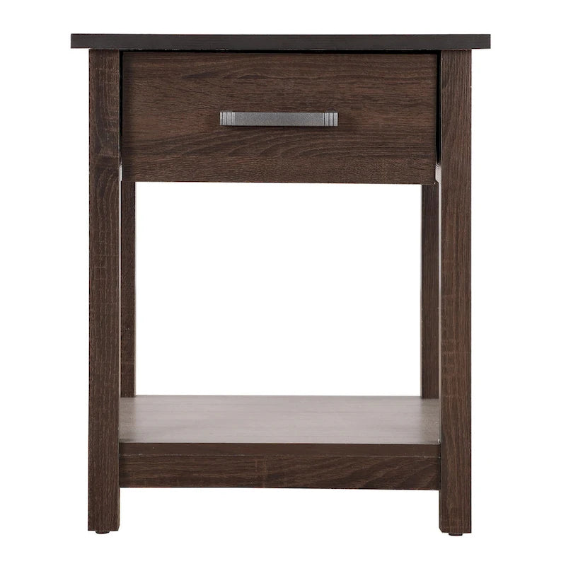 Salem 1-drawer and Shelf Wooden Nightstand