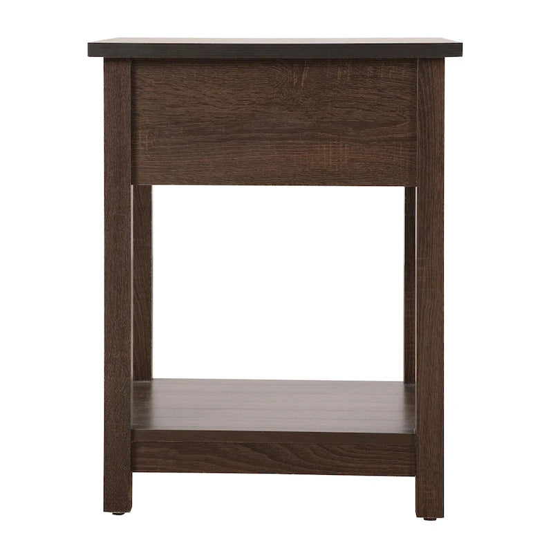 Salem 1-drawer and Shelf Wooden Nightstand