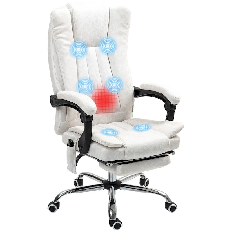 Vinsetto Massage Office Chair with 6 Points, Heated High Back Recliner with Adjustable Height, Swivel Wheels