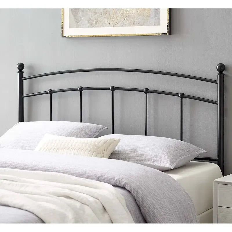 Tyler Arched Full Size Black Metal Headboard