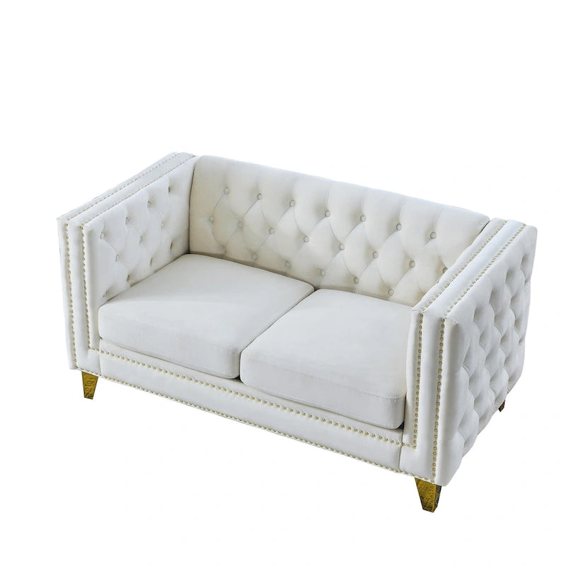 {Contact us for 3D modeling} Velvet Sofa for Living Room,Buttons Tufted Square Arm Couch, Modern Couch Upholstered Button and Me