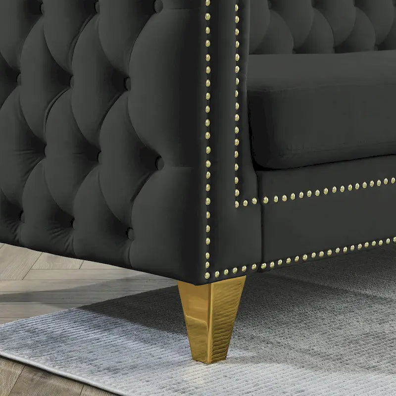 {Contact us for 3D modeling} Velvet Sofa for Living Room,Buttons Tufted Square Arm Couch, Modern Couch Upholstered Button and Me