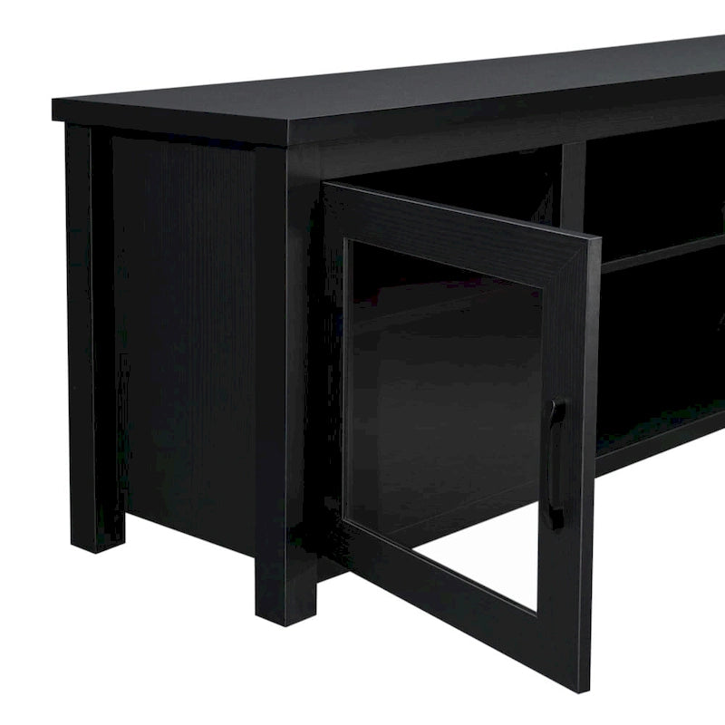 Classic TV Stand for up to 80 TVs-Glass Fronted Doors-Modern Finish - 65W x 16D x 23.625H