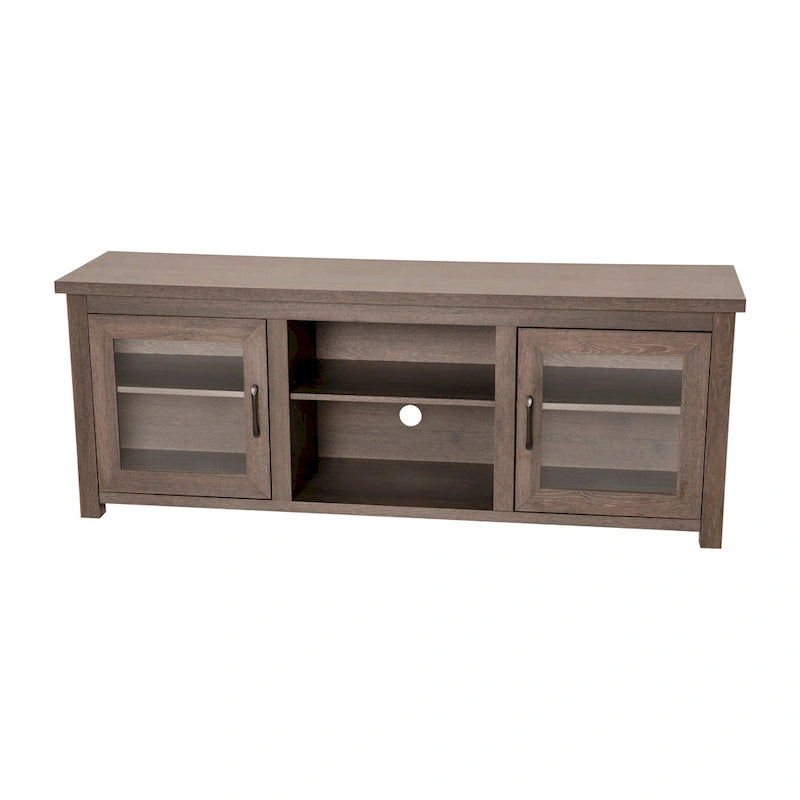 Classic TV Stand for up to 80 TVs-Glass Fronted Doors-Modern Finish - 65W x 16D x 23.625H