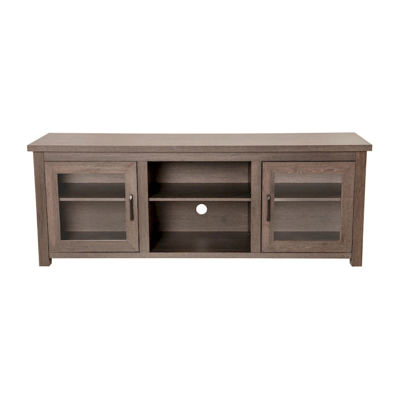 Classic TV Stand for up to 80 TVs-Glass Fronted Doors-Modern Finish - 65W x 16D x 23.625H