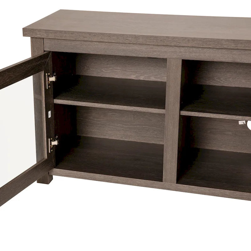 Classic TV Stand for up to 80 TVs-Glass Fronted Doors-Modern Finish - 65W x 16D x 23.625H