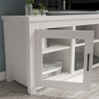 Classic TV Stand for up to 80 TVs-Glass Fronted Doors-Modern Finish - 65W x 16D x 23.625H