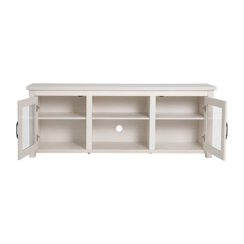Classic TV Stand for up to 80 TVs-Glass Fronted Doors-Modern Finish - 65W x 16D x 23.625H