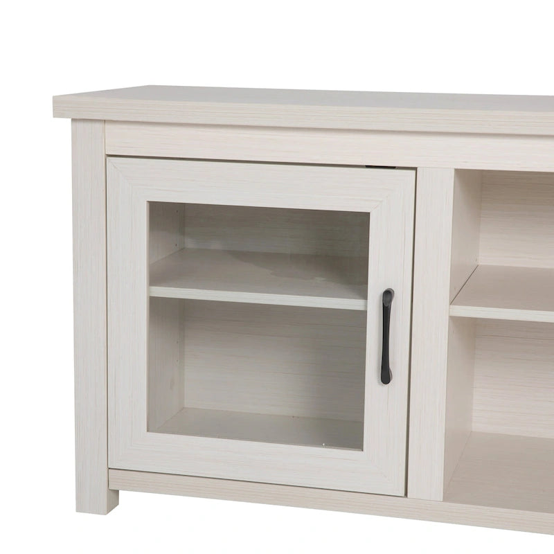 Classic TV Stand for up to 80 TVs-Glass Fronted Doors-Modern Finish - 65W x 16D x 23.625H