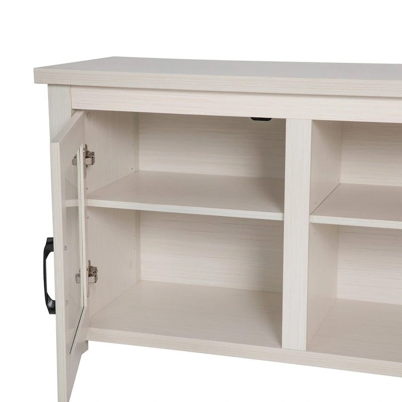 Classic TV Stand for up to 80 TVs-Glass Fronted Doors-Modern Finish - 65W x 16D x 23.625H