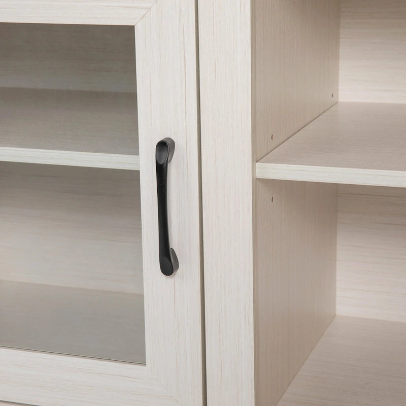 Classic TV Stand for up to 80 TVs-Glass Fronted Doors-Modern Finish - 65W x 16D x 23.625H