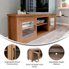 Classic TV Stand for up to 80 TVs-Glass Fronted Doors-Modern Finish - 65W x 16D x 23.625H
