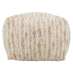 Faux Fur Pouf With Foil Print Design