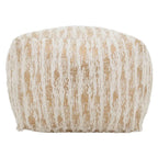 Faux Fur Pouf With Foil Print Design