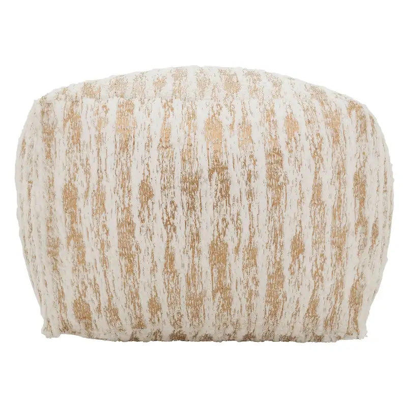 Faux Fur Pouf With Foil Print Design