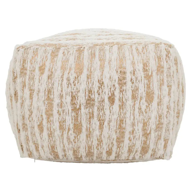 Faux Fur Pouf With Foil Print Design