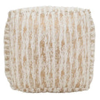 Faux Fur Pouf With Foil Print Design