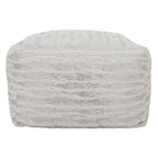 Faux Fur Pouf With Foil Print Design