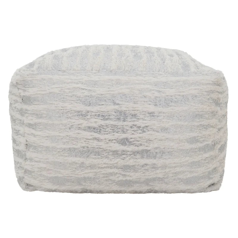 Faux Fur Pouf With Foil Print Design