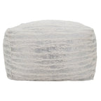 Faux Fur Pouf With Foil Print Design