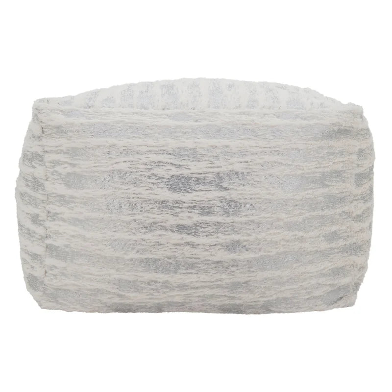 Faux Fur Pouf With Foil Print Design