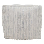 Faux Fur Pouf With Foil Print Design