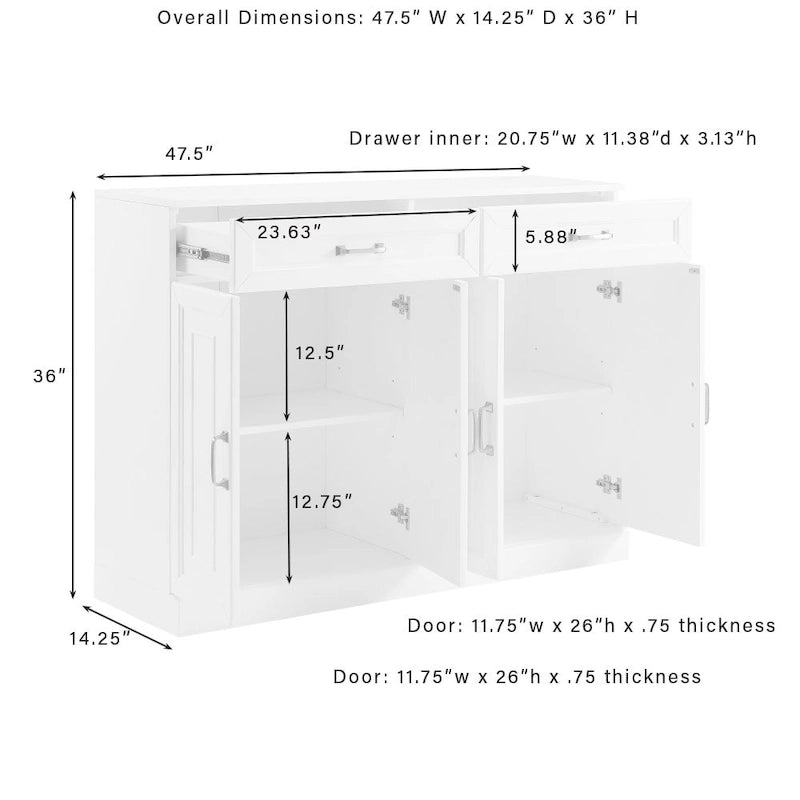 Crosley Stanton 3Pc Sideboard And Pantry Set - 14.5x95x78