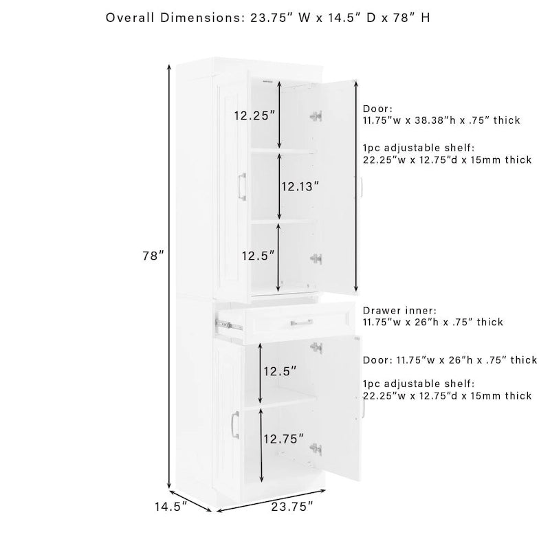 Crosley Stanton 3Pc Sideboard And Pantry Set - 14.5x95x78