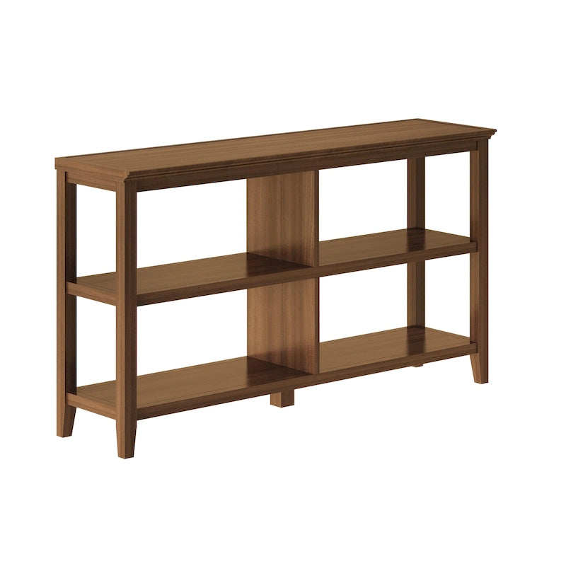 Edenton Wide Low 54W Bookcase with 2 Shelves, Walnut