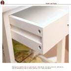 Folding Rolling Wood Trolley Island Kitchen Cart w/2 Baskets&1 Drawer