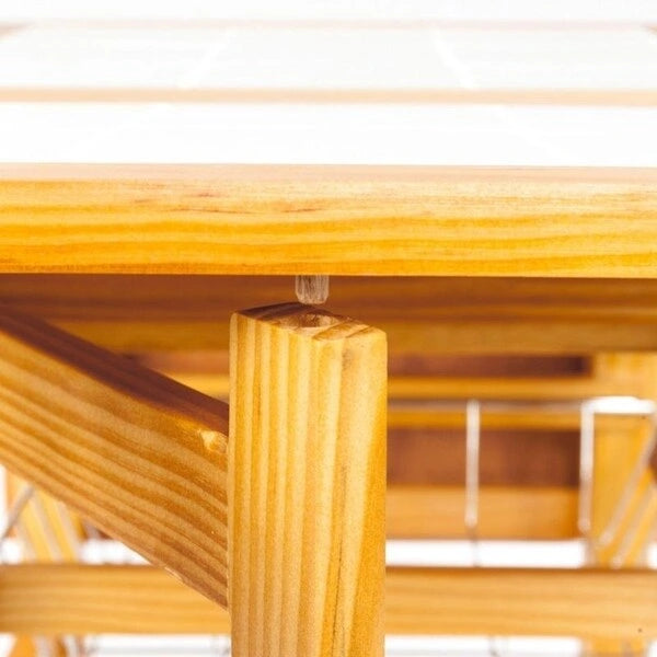 Folding Rolling Wood Trolley Island Kitchen Cart w/2 Baskets&1 Drawer