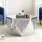Mirrored Coffee Table Crystal Diamond Accent Table
