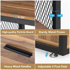 Walnut/ Black 2 Drawer Lateral File Cabinet with Open Storage Shelves, Industrial Filing Cabinet Printer Stand